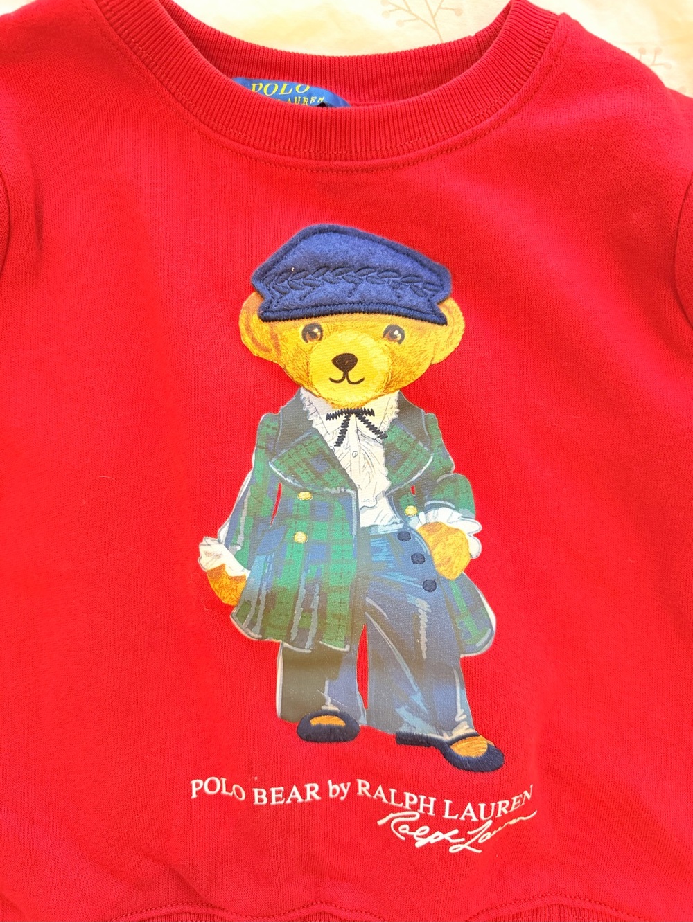 Polo by Ralph Lauren Red Kids Sweatshirt with Polo Bear Graphic - Picture 4 of 7